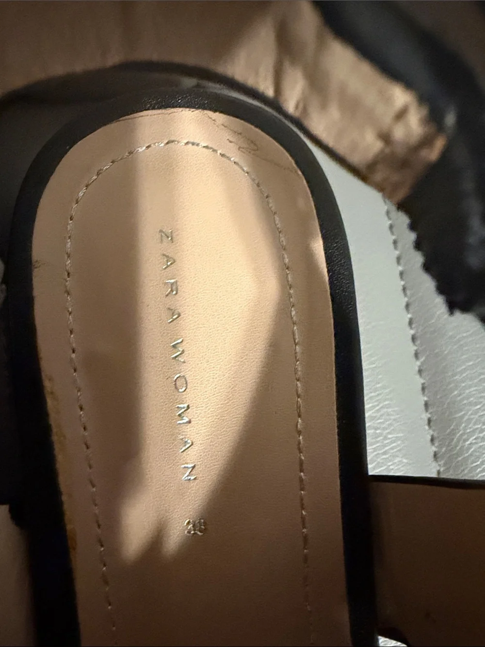 Zara Black Platform Sandals with Red Stripe